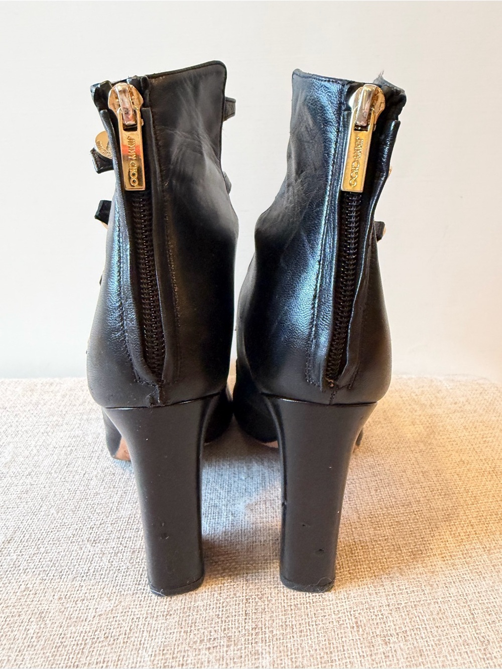 AUTHENTIC Jimmy Choo Black Venice 100 Heels in 37.5 (US women’s 7/7.5) - Picture 6 of 16